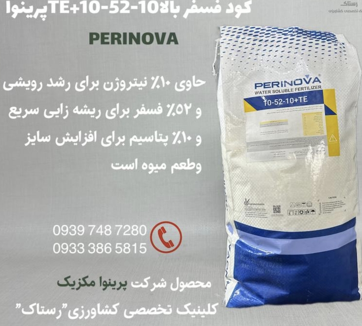 كود فسفر بالا 10-52-10+TEپرينوا مکزیک فسفر بالا مخصوص ریشه و پاجوش دهی
